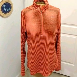 Nike Dri- Fit Stripped 1/2 Zpped Running Top